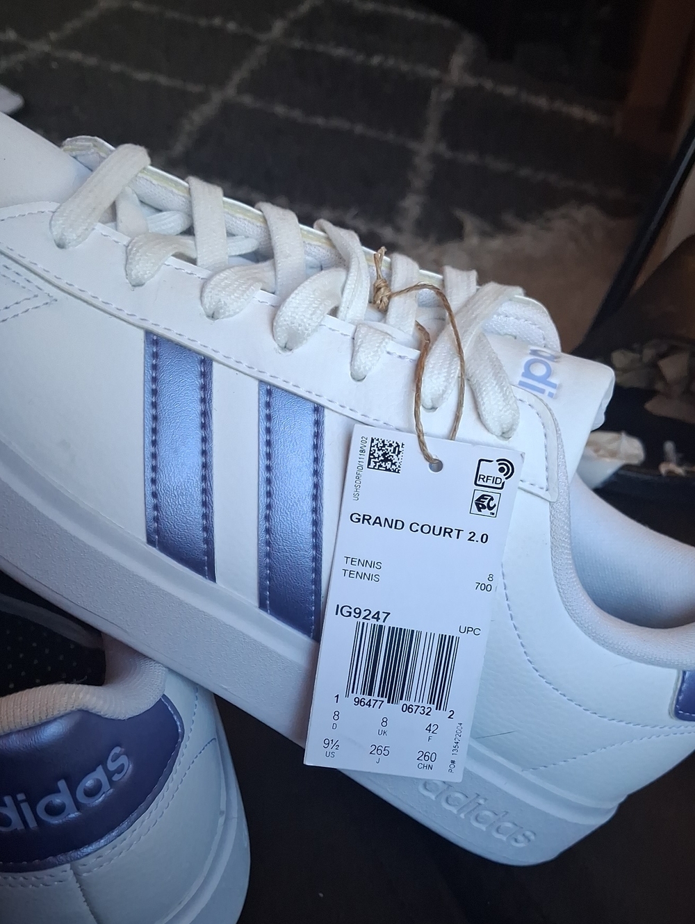 adidas Grand Court 2.0 Sneakers in White & Blue NWT